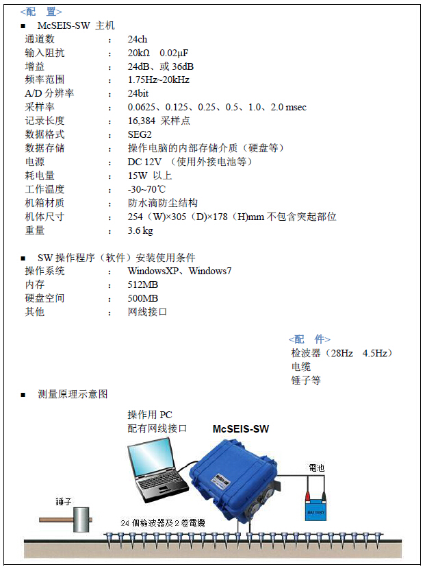 McSEIS-SW,高精度浅层地震仪,地震仪,24通道地震仪,工程地震仪,浅层地震记录仪